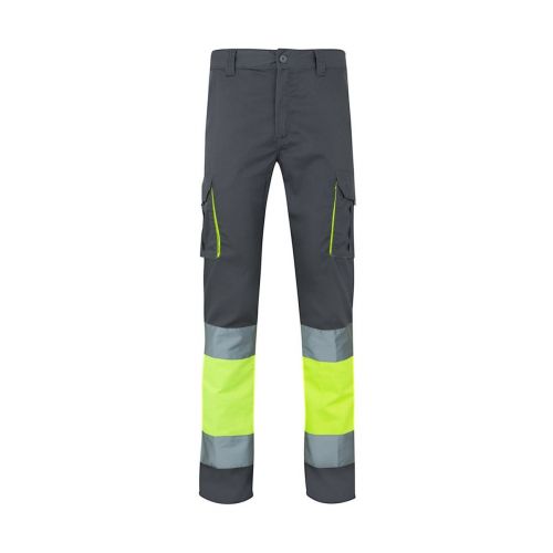 VL ZEUS LARGE - Pantalón elástico multibolsillos bicolor (240 g/m²), en algodón (46 %), EME (38 %) y poliéster (16 %)