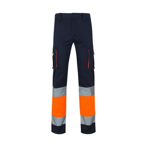 VL ZEUS LARGE - Pantalón elástico multibolsillos bicolor (240 g/m²), en algodón (46 %), EME (38 %) y poliéster (16 %)