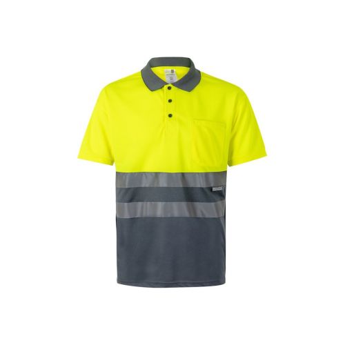 VL CUPID LARGE - Polo bicolor ojo de pájaro (160g/m²) con manga corta, en poliéster (100%)