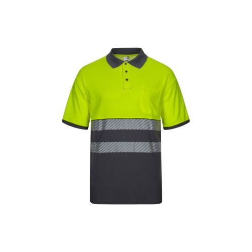 VL ACHELOUS - Polo de piqué bicolor (150g/m²) con manga corta, en algodón (55%) y poliéster (45%)