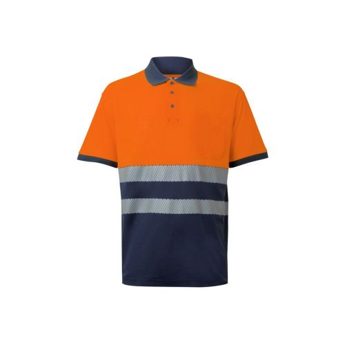VL ACHELOUS - Polo de piqué bicolor (150g/m²) con manga corta, en algodón (55%) y poliéster (45%)