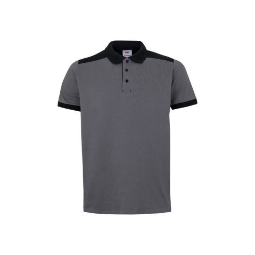 VL VELES - Polo de piqué elástico bicolor (200g/m²) con manga corta, en poliéster (96%) y elastano (4%)