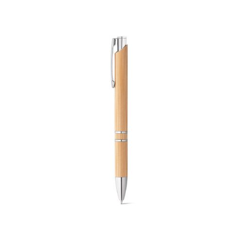 BETA BAMBOO - Bolígrafo de bambú con clip, detalles metálicos