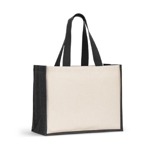 HELSINQUE COLOUR - Bolsa de lona (320 g/m²), con fondo y laterales de yute laminado (350 g/m²) en colores