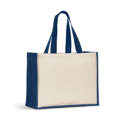HELSINQUE COLOUR - Bolsa de lona (320 g/m²), con fondo y laterales de yute laminado (350 g/m²) en colores