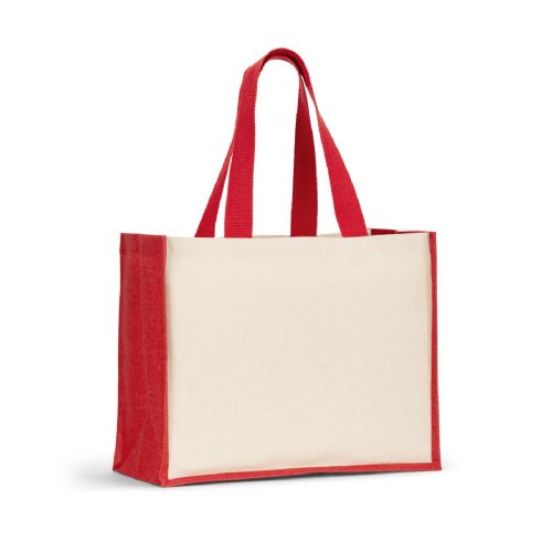 HELSINQUE COLOUR - Bolsa de lona (320 g/m²), con fondo y laterales de yute laminado (350 g/m²) en colores