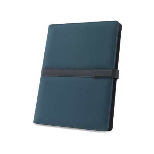 SANDERSON FOLDER - Carpeta A4 de PU (50% reciclada) con cierre magnético y bloc de notas con páginas rayadas