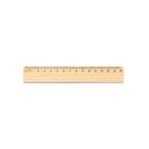 WESLEY 15 - Regla de madera de pino con escala de 15 cm