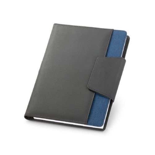 RUSSEL - Cubierta de PU y tejido de poliéster con cuaderno A5 con páginas lisas