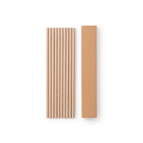 LAMONE - Juego de 10 pajitas de papel kraft