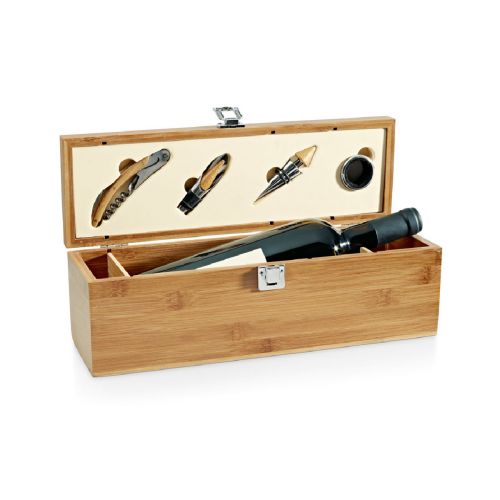 SYRAH - Set de vino suministrado en caja, fabricado en bambú, ABS y acero inoxidable