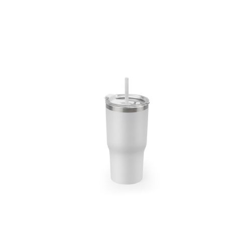 JOYNER M - Vaso de viaje compacto de acero inoxidable (91 % reciclado) con aislamiento al vacío de doble pared y acabado mate de 600 ml