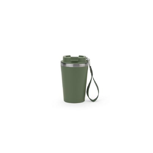 SPITZ - Vaso de viaje de acero inoxidable (90 % reciclado) y pared exterior de PP, con acabado mate 440 ml