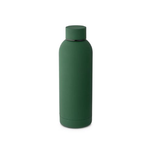ODIN - Botella de acero inoxidable (36% reciclado) con acabado gomoso 500 mL