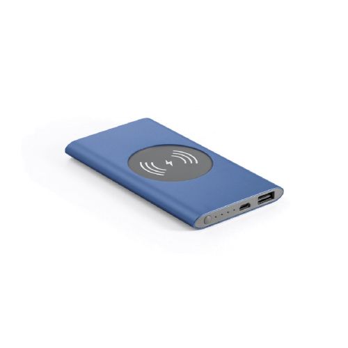 CASSINI - Power bank 4'000 mAh con cargador inalámbrico de 5W, fabricado en aluminio reciclado (100% rAL)