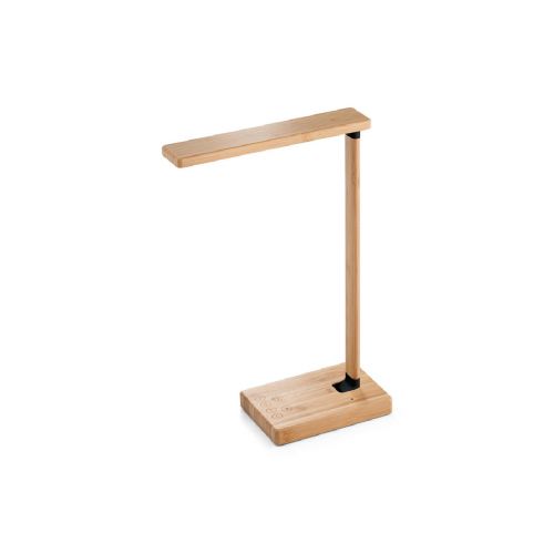 MOREY - Lámpara de escritorio plegable con cargador inalámbrico superrápido de 15W en bambú