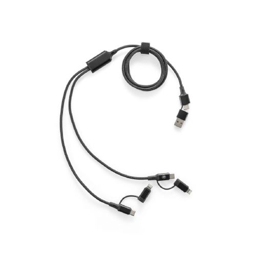 BERTOZZI - Cable USB superrápido 6 en 1 fabricado con aluminio reciclado (20 %) y PET reciclado (4 %)