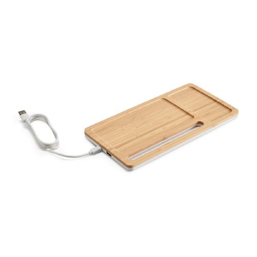 MOTT - Organizador de sobremesa con cargador inalámbrico de 15W en bambú y ABS