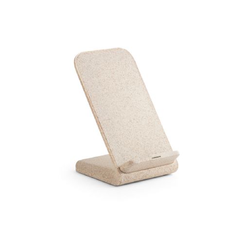 ENGLERT - Soporte para smartphone con cargador inalámbrico, rápido, de 10 W en ABS reciclado (70% rABS) y fibra de paja de trigo