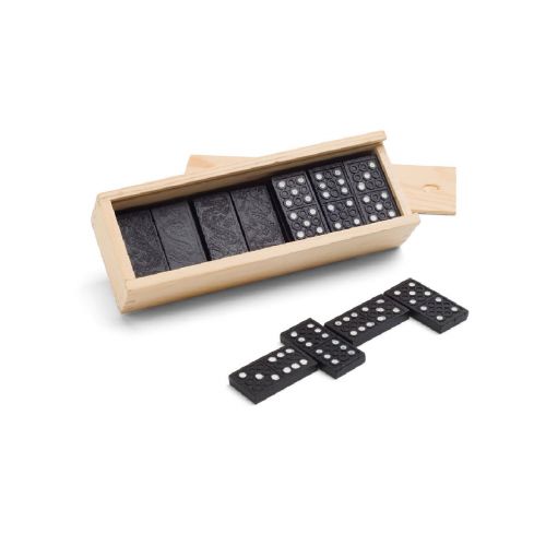 MIGUEL - Juego de dominó en caja de madera con tapa