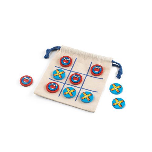 CROSSES - Clásico juego del tres en raya compuesto por 10 piezas de madera contrachapada