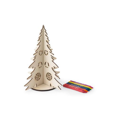 PINERY - Árbol de Navidad de madera plegable para colorear