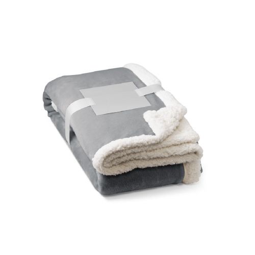 HEIDEN - Manta polar reversible (190 g/m²) con cinta de raso y tarjeta personalizada