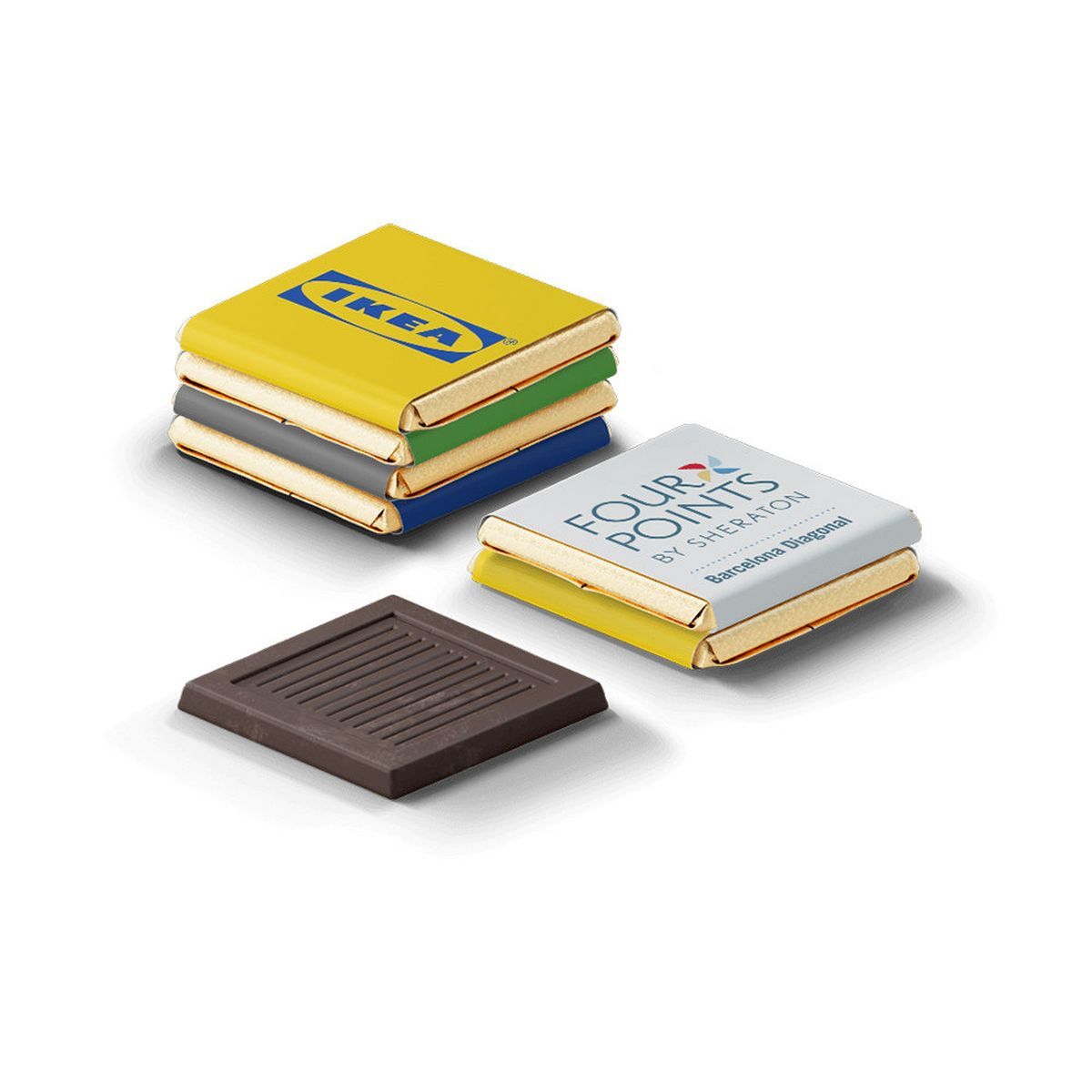 NEAPOLITAN DARK - napolitanas clásicas de cacao, 30 x 30 mm | CC55033B