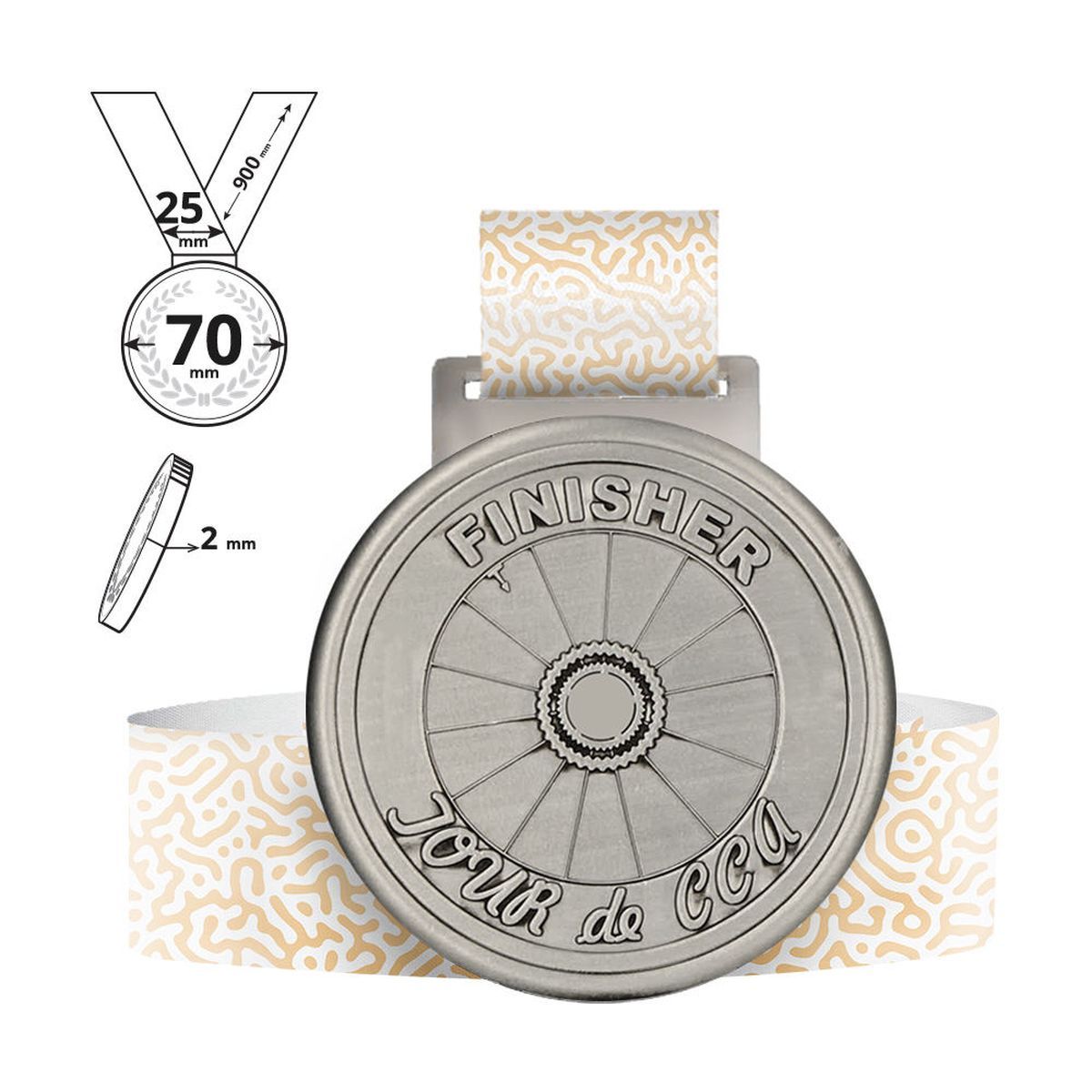 TOLA - medalla de aleación de zinc 2 mm, 70x70 mm | GL701020D