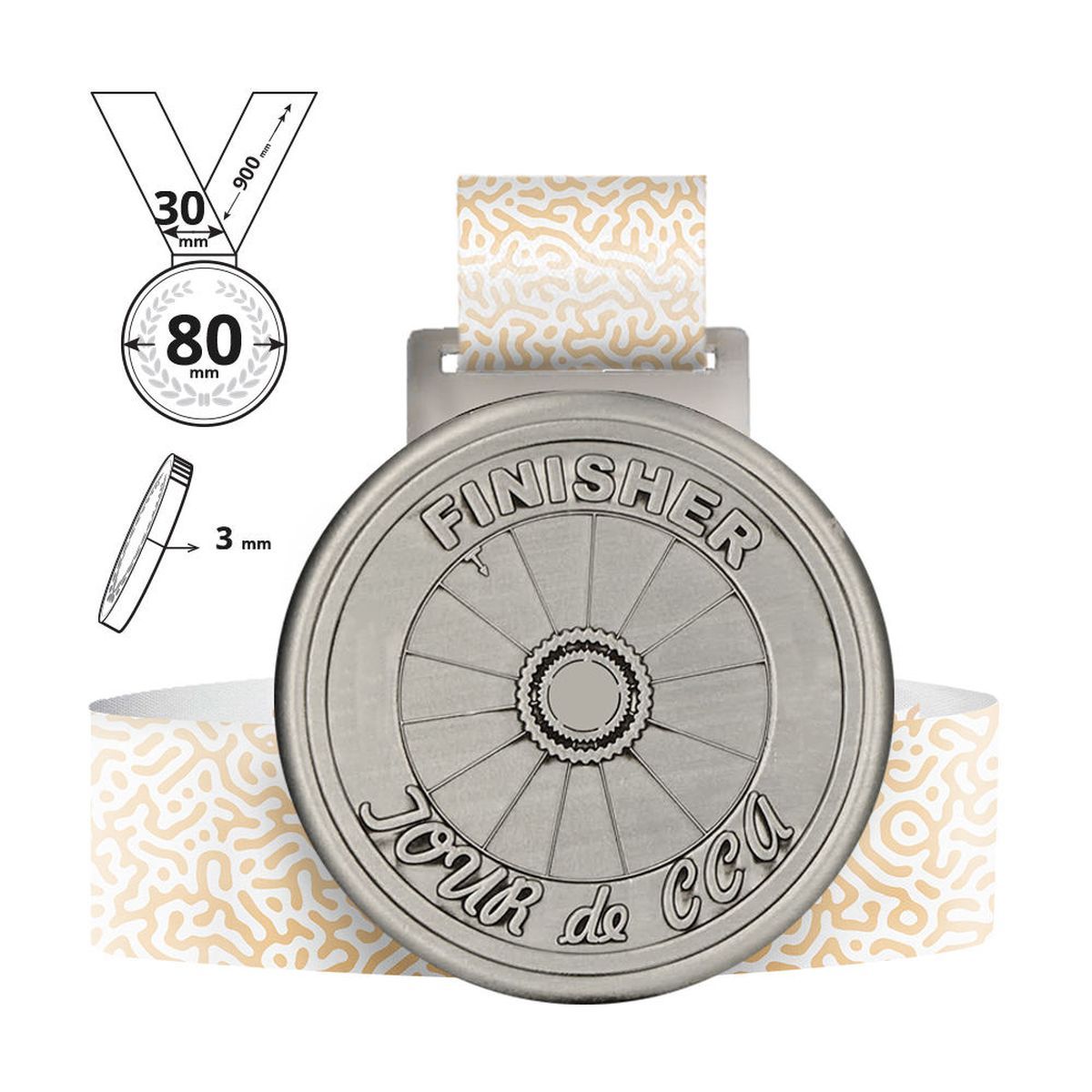 KIPTUM - medalla de aleación de zinc 3 mm, 80x80 mm | GL701030E