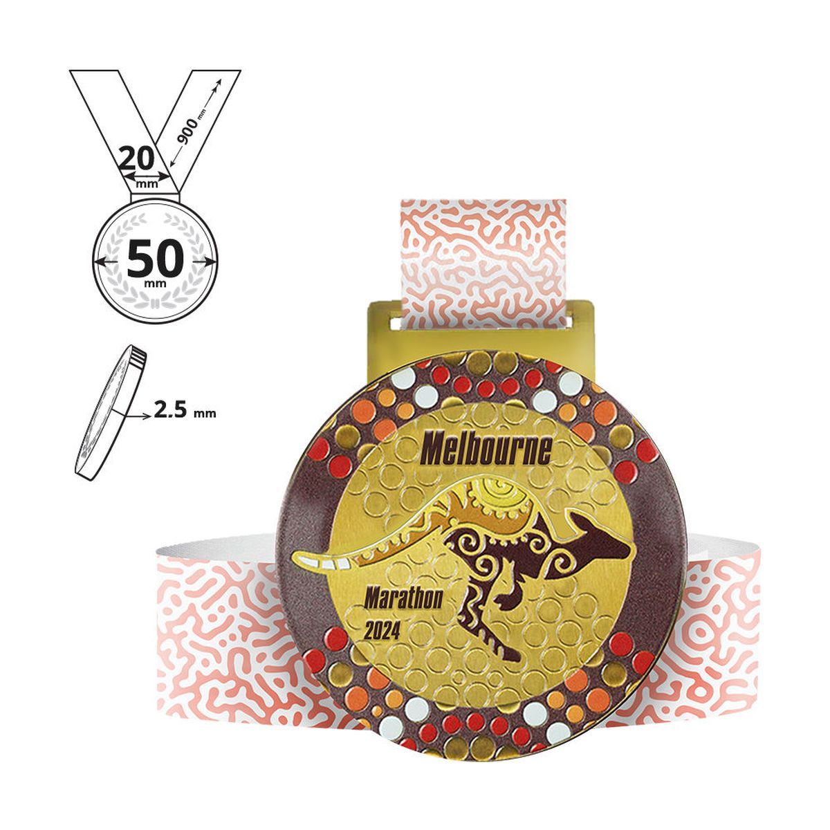 TOKYO - medalla de acero 2,5mm, 50x50 mm | GL711125B