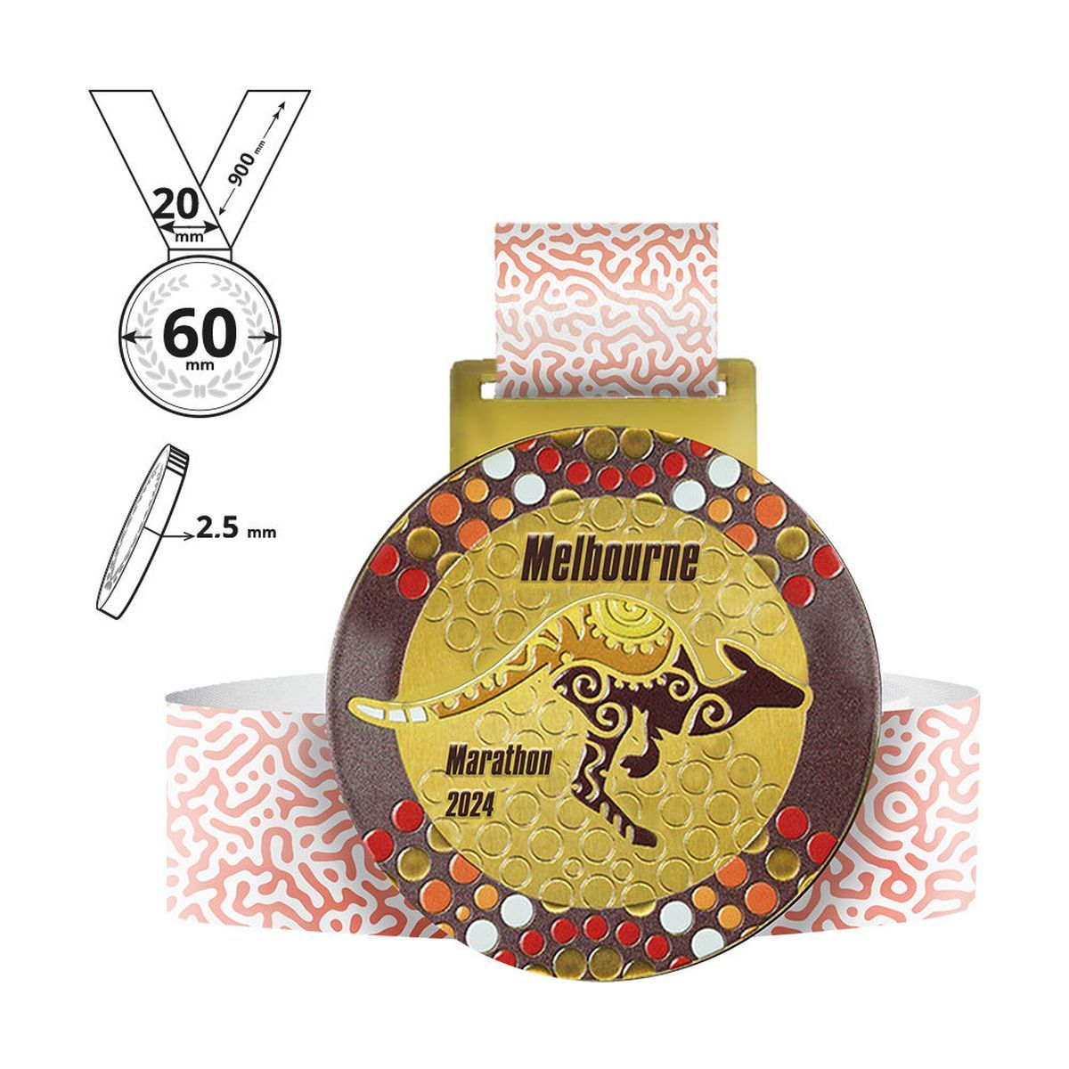 TOKYO - medalla de acero 2,5mm, 60x60 mm | GL711125C