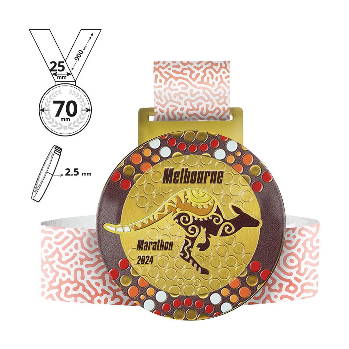 TOKYO - medalla de acero 2,5mm, 70x70 mm | GL711125D