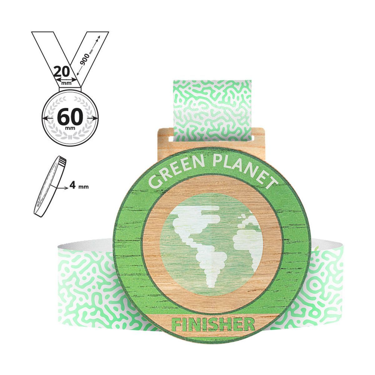 NAGOYA - medalla de contrachapad 4mm, 60x60 mm | GL711240C