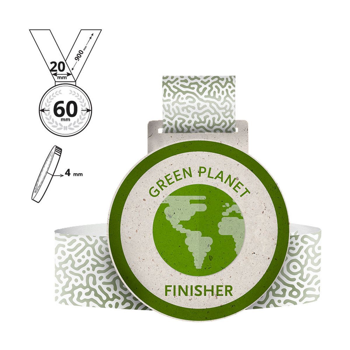 HAKONE - medalla de cartón reciclado 4mm, 60x60 mm | GL711340C