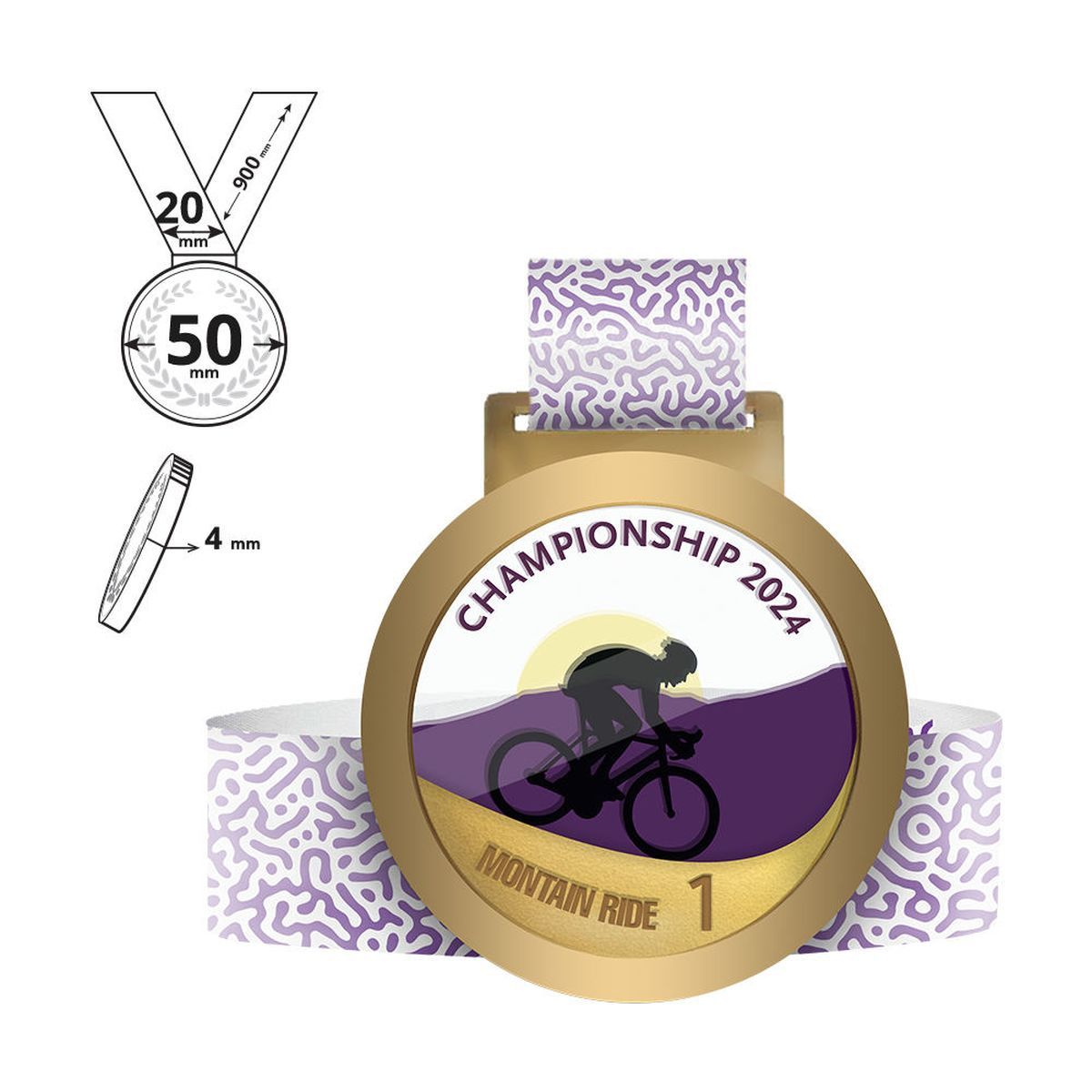 NARA - medalla de acero y plexiglás 4mm, 50x50 mm | GL711440B