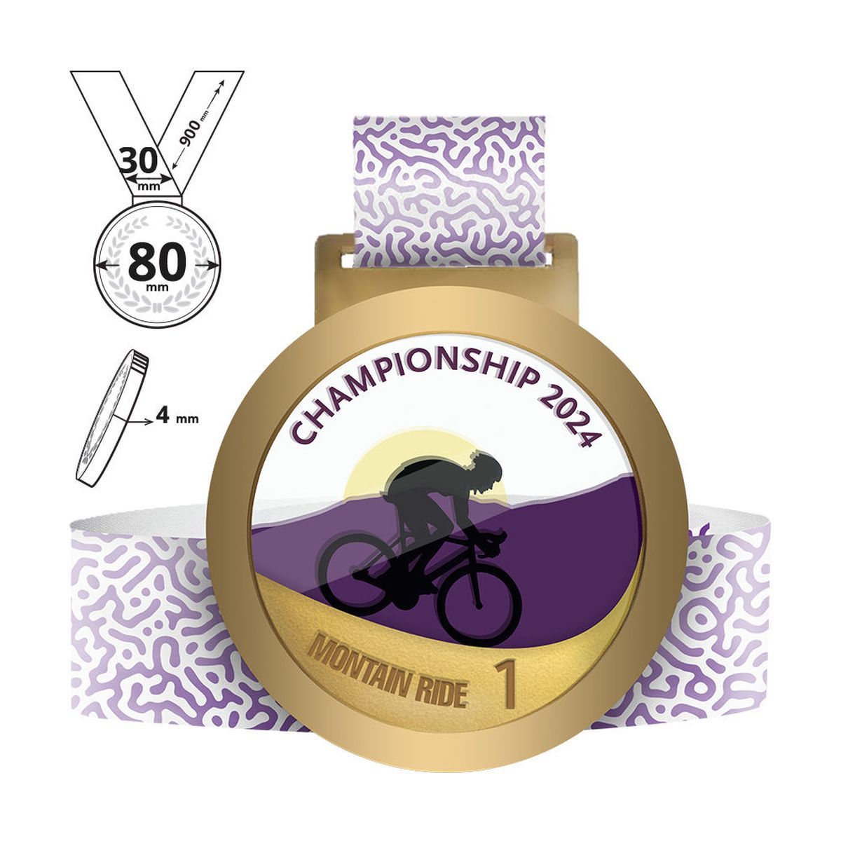 NARA - medalla de acero y plexiglás 4mm, 80x80 mm | GL711440E