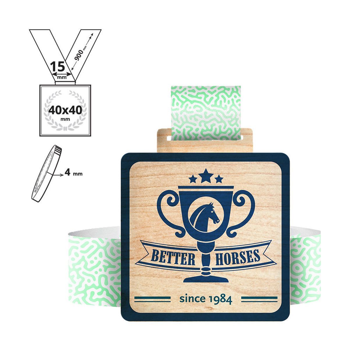 KAWASAKI - medalla de contrachapad 4mm, 40x40 mm | GL712240A