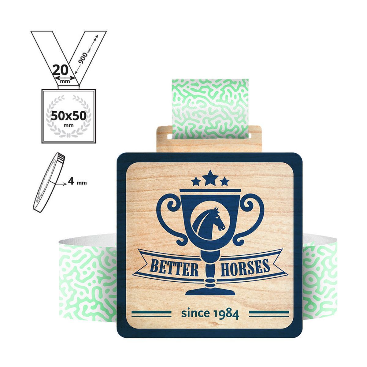 KAWASAKI - medalla de contrachapad 4mm, 50x50 mm | GL712240B