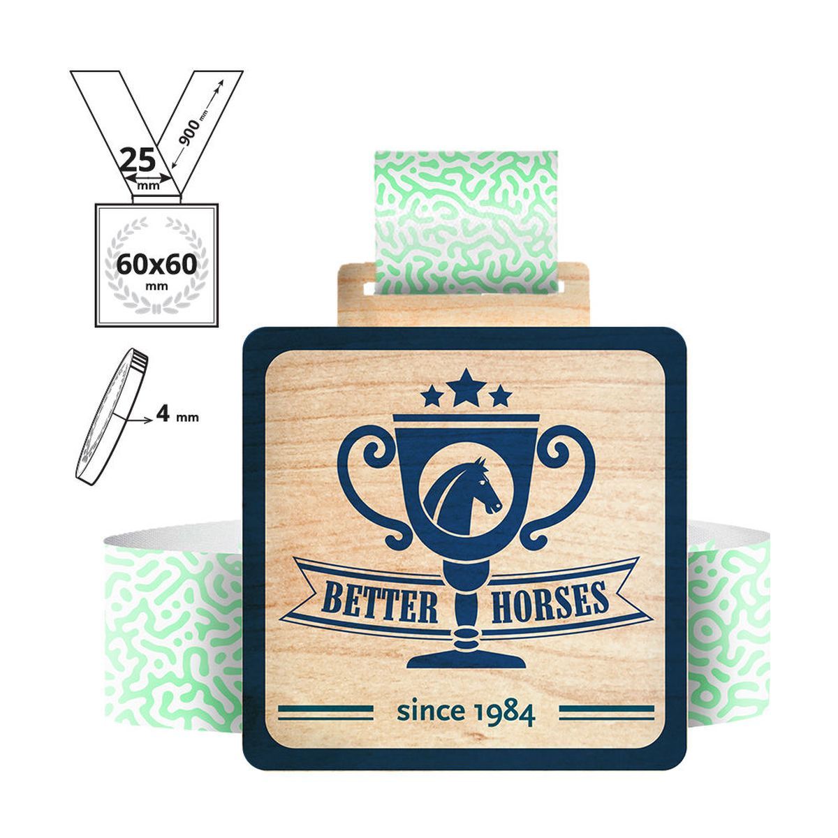 KAWASAKI - medalla de contrachapad 4mm, 60x60 mm | GL712240C