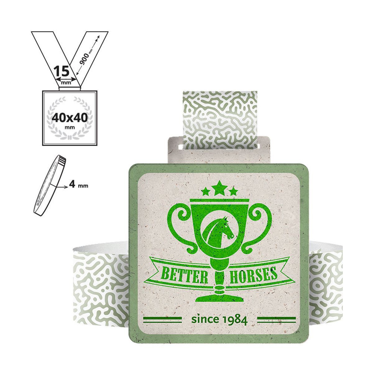 AKITA - medalla de cartón reciclado 4mm, 40x40 mm | GL712340A