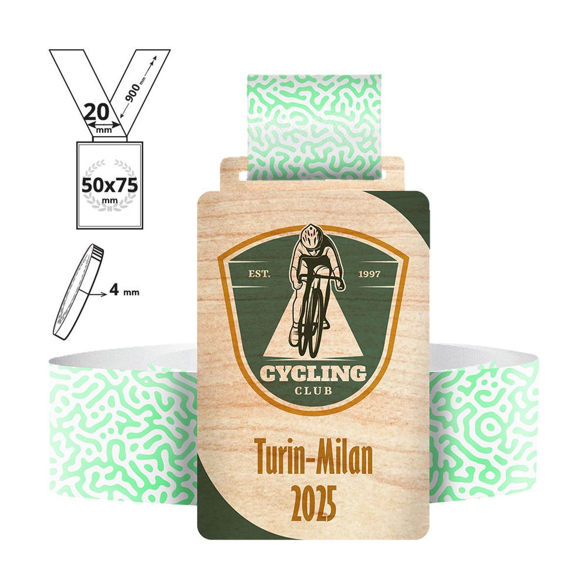 YOKOHAMA - medalla de contrachapad 4mm, 50x75 mm | GL713240B