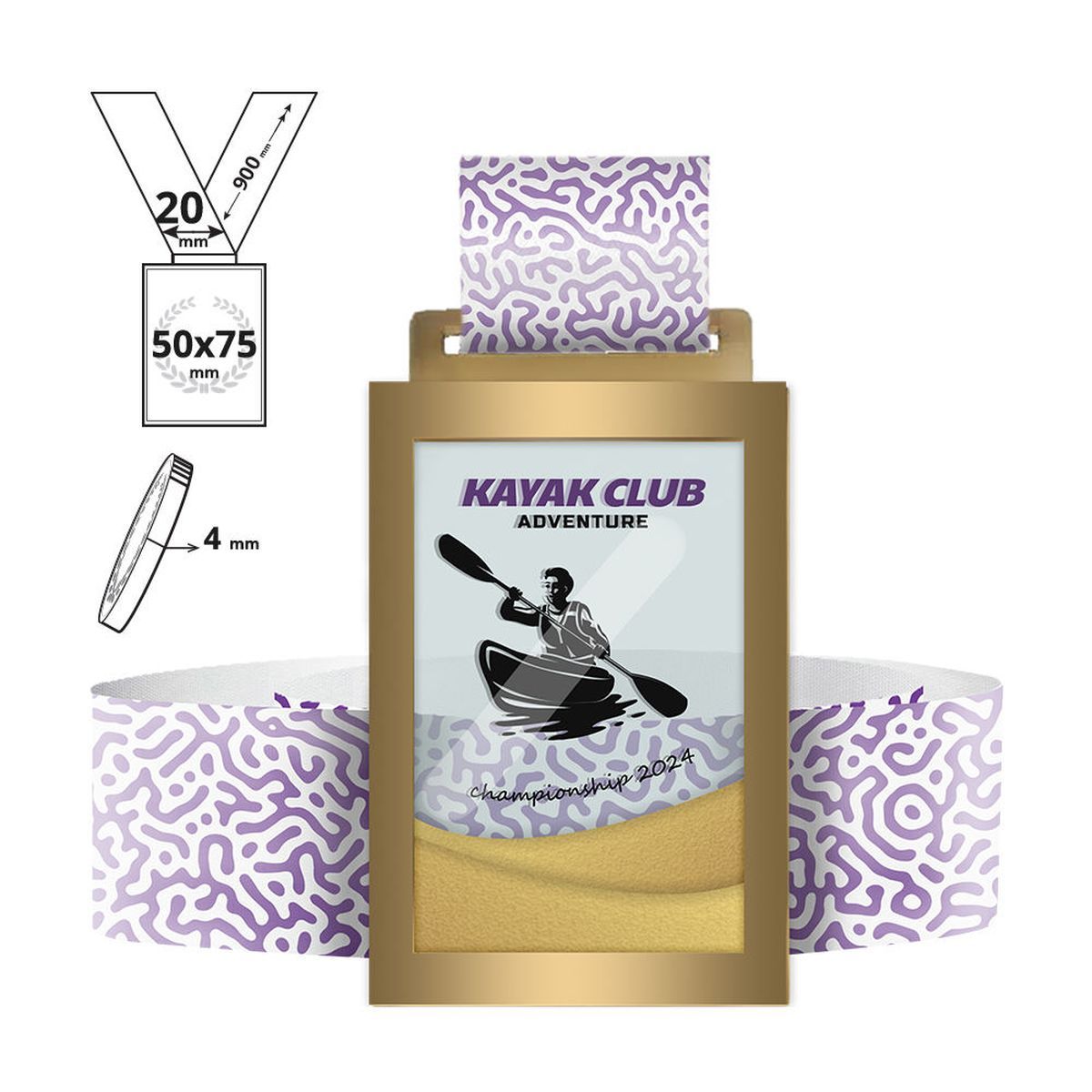 NAGASAKI - medalla de acero y plexiglás 4mm, 50x75 mm | GL713440B