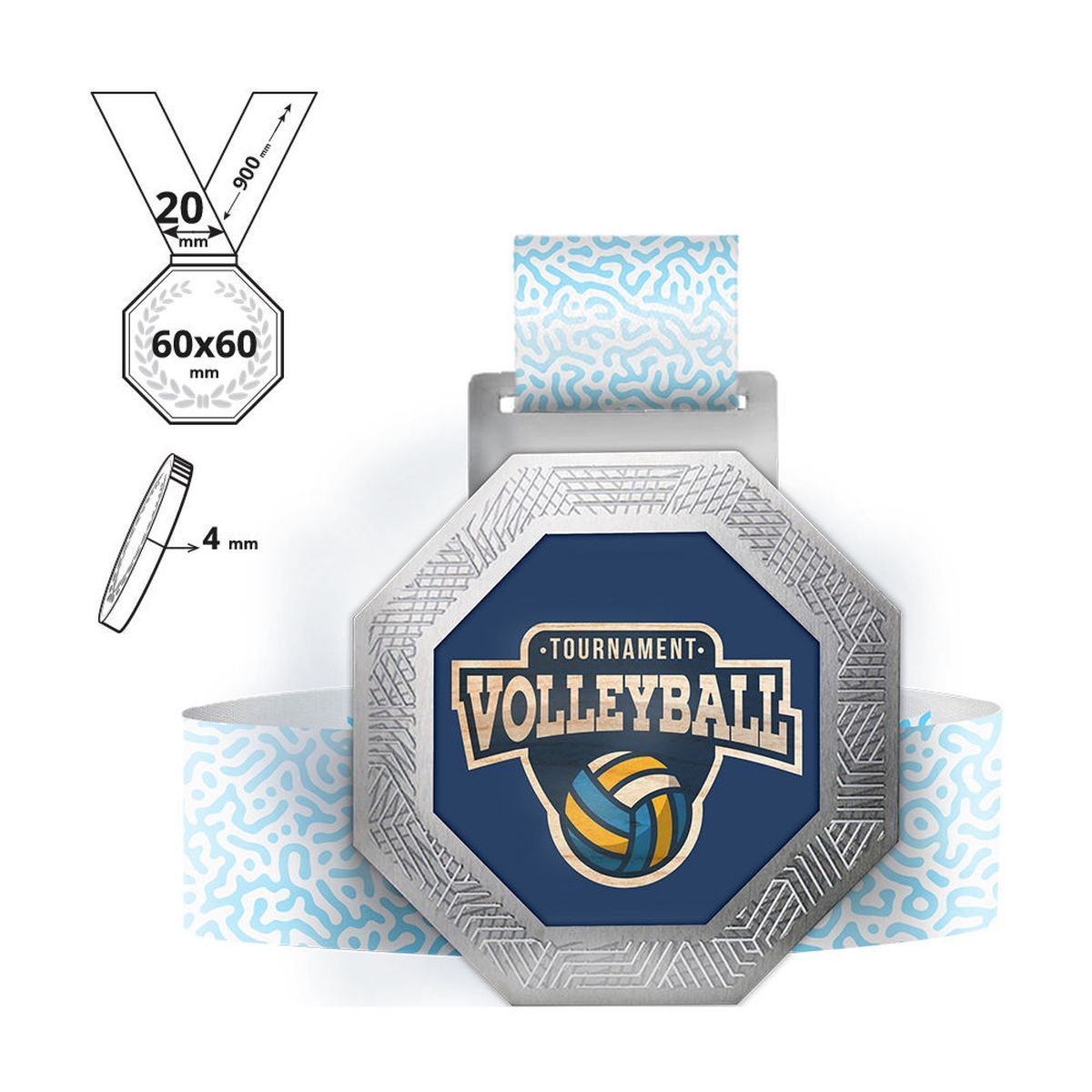 OITA - medalla de acero y contrachapado 4mm, 60x60 mm | GL715540C