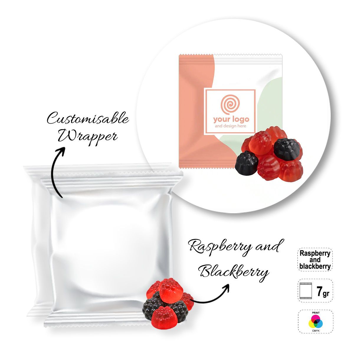 SWEET BAG MICRO - caramelos de goma, 70x70 mm | GL810305A