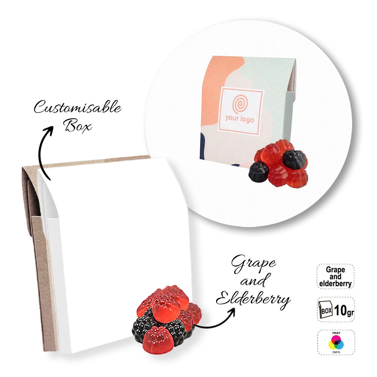 JELLY BOX - caramelos de goma, 80x70x10 mm | GL810309A