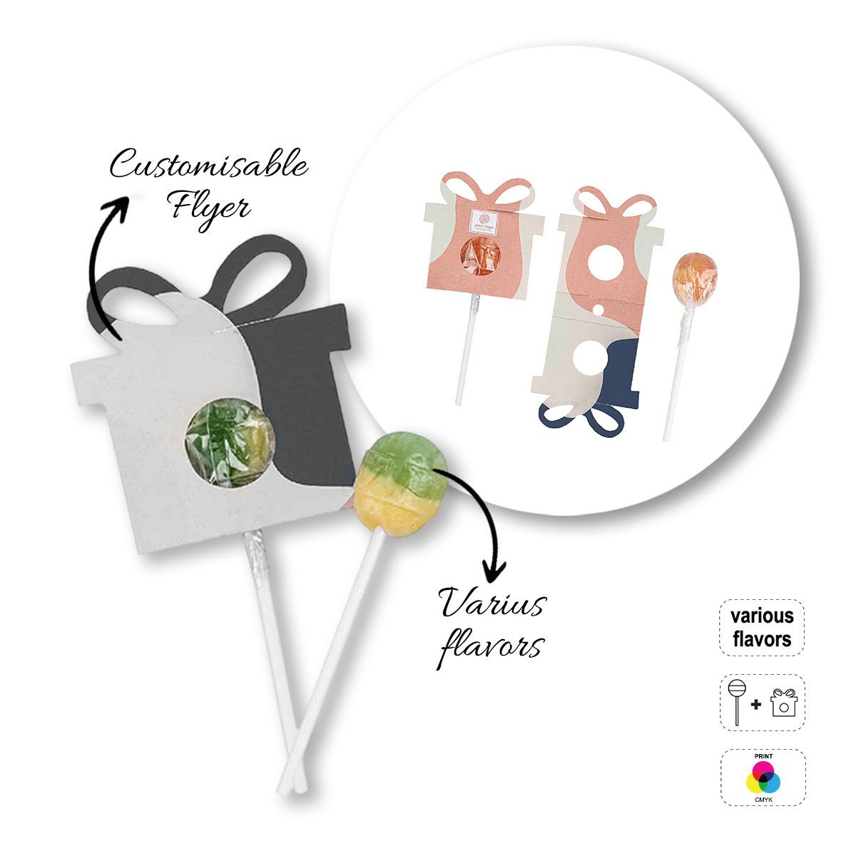 LOLLY BALL - piruleta esfera con flyer , 52x15x129 mm | GL810502B