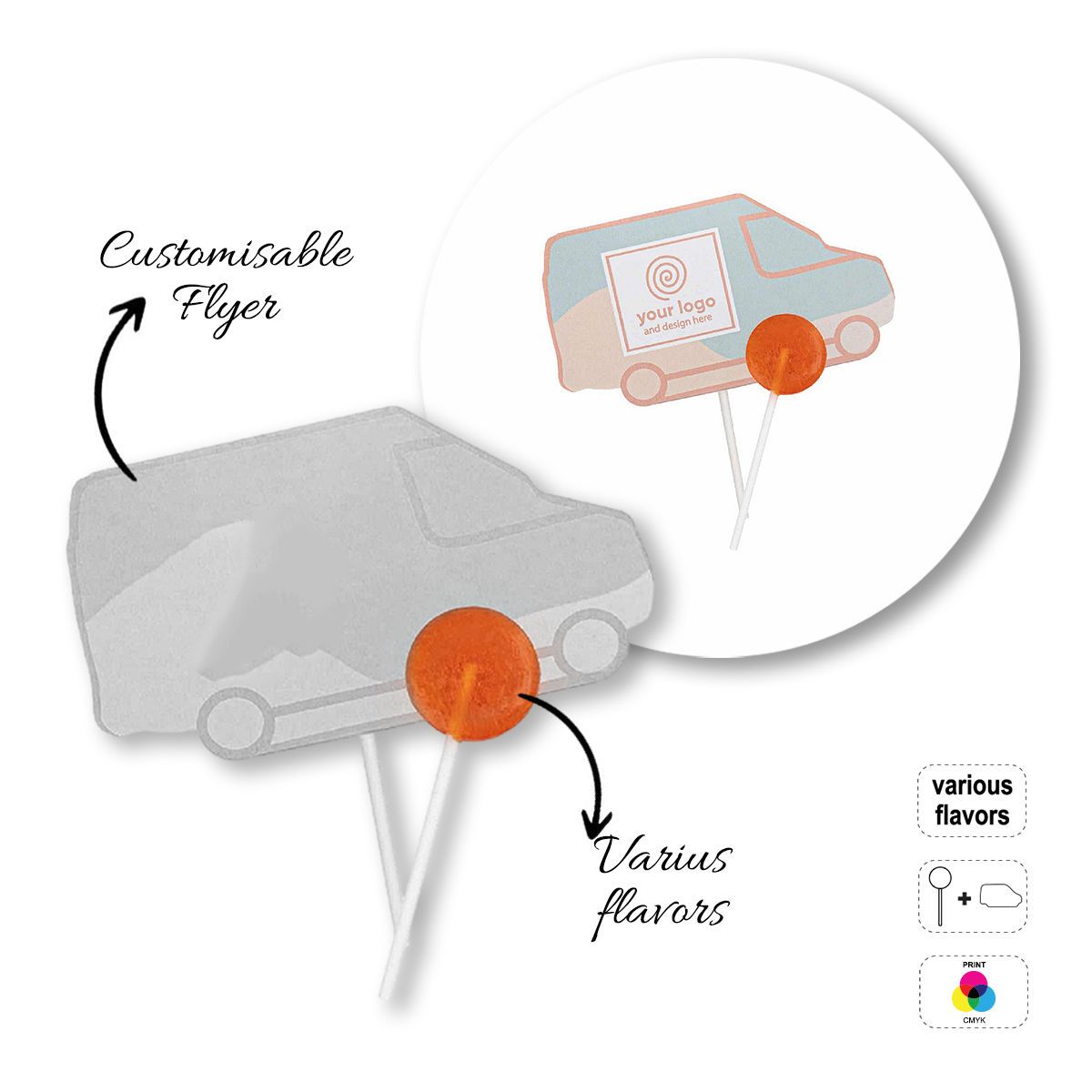 LOLLY HOLDER - piruleta con volante , 114x10x110 mm | GL810503B
