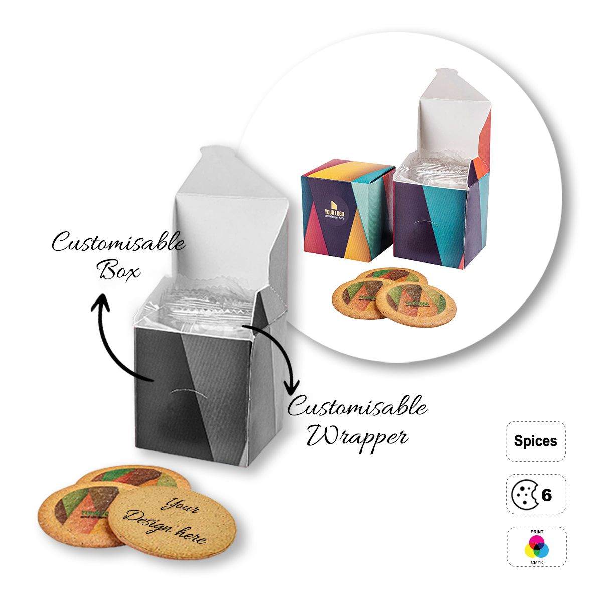 LOGO COOKIE - galletas redondas personalizables, 78x67x70 mm | GL810709C