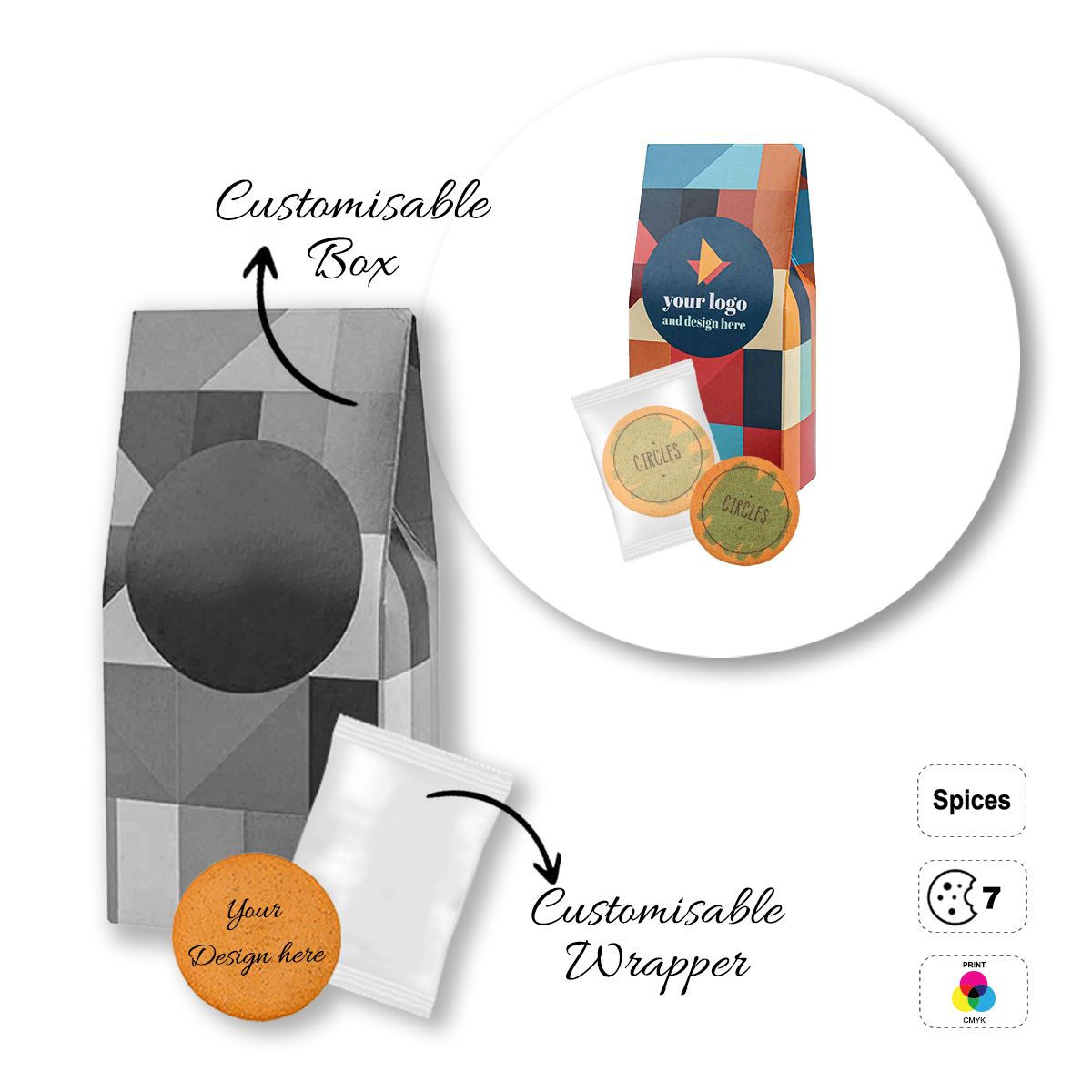 LOGO COOKIE - galletas redondas personalizables, 50x80x168 mm | GL810709D